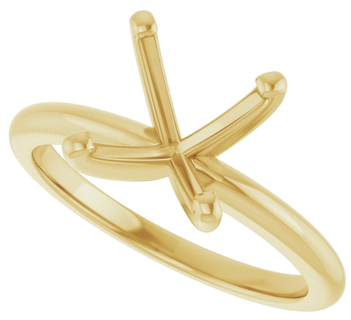 14K Yellow  7 mm Square Solitaire Engagement Ring Mounting (5)