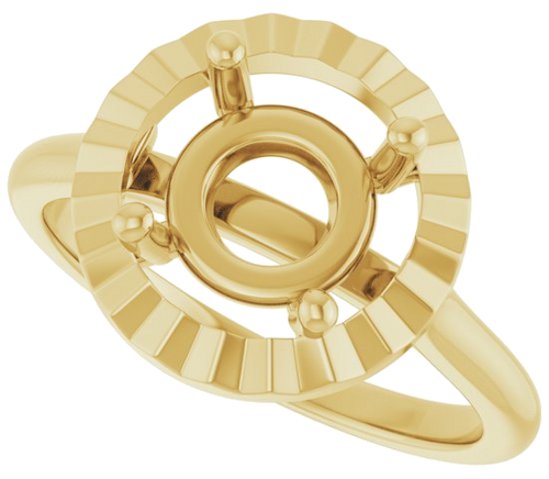 Sužadėtuvių Žiedas „Solitaire Geometric“ 14k yellow gold Round 8mm (5)