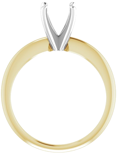 Sužadėtuvių Žiedas „Solitaire“ 585 Baltojo Ir Geltonojo Aukso Round 6.6mm x 7.2mm (2)