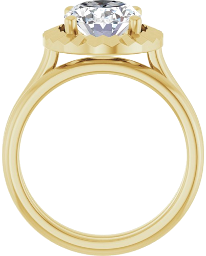 Sužadėtuvių Žiedas „Solitaire Geometric“ 14k yellow gold Oval 10mm x 8mm (7)