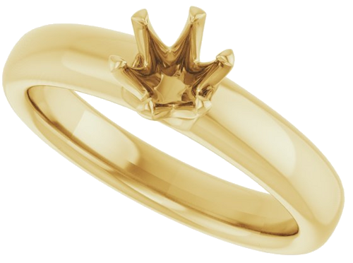 14K Yellow 5.2 mm Round Engagement Ring Mounting (5)