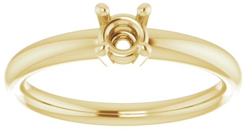 14K Yellow 4.4 mm Round Engagement Ring Mounting (3)