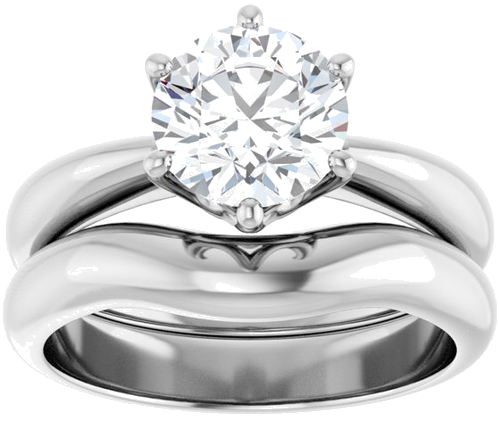 Sužadėtuvių Žiedas „Solitaire Crown-Inspired“ 14k white gold Round 7.4mm (8)