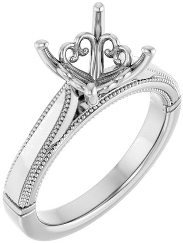 Sužadėtuvių Žiedas „Solitaire“ 14k white gold Square 6.5mm (1)