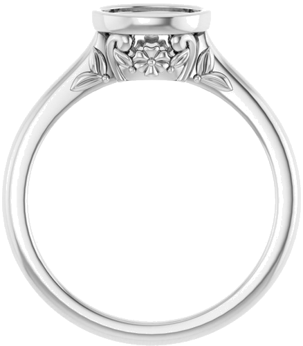 Sužadėtuvių Žiedas „Bezel-Set“ 925 Sidabro Oval 7mm x 5mm (2)