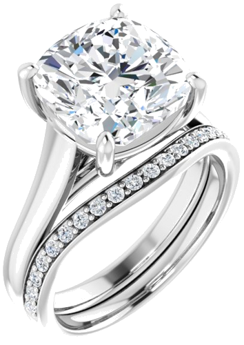 Sužadėtuvių Žiedas „Solitaire“ 950 Platinos Cushion 10mm (6)