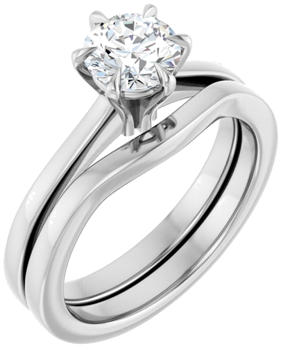 Sužadėtuvių Žiedas „Claw-Prong“ 14k white gold Round 6mm (6)