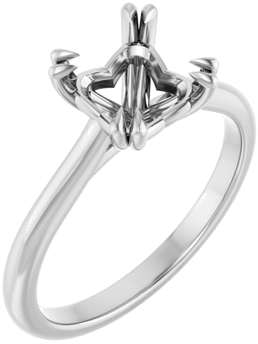 Sužadėtuvių Žiedas „Double Claw-Prong“ 950 Platinos Square 6.5mm (1)