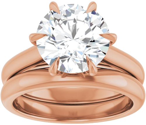 Sužadėtuvių Žiedas „Claw-Prong“ 14k rose gold Round 9.4mm (8)