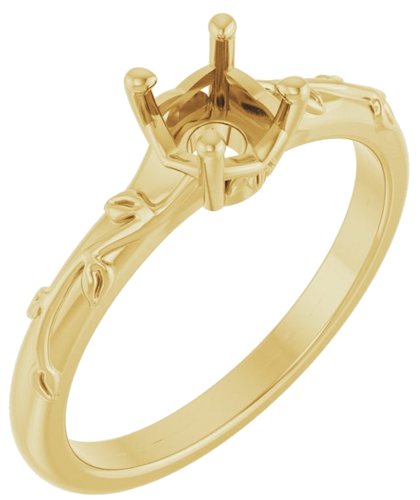 Sužadėtuvių Žiedas „Solitaire“ 14k yellow gold Round 5.2mm (1)