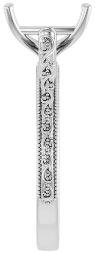 Sužadėtuvių Žiedas „Solitaire Sculptural“ 14k white gold Emerald 9mm x 7mm (4)