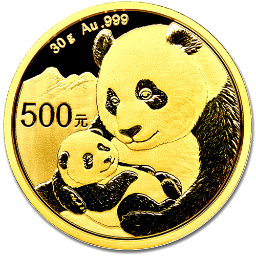 30 g Panda 2019 Kinija 500 juanių auksinė moneta (1)
