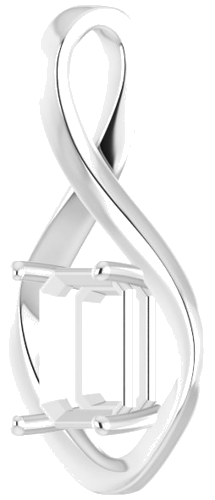 Pakabukas „Infinity-Inspired“ 585 Baltojo Aukso Emerald 9mm x 7mm (2)