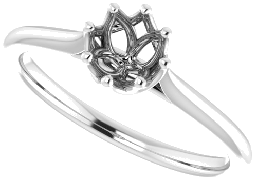 Sužadėtuvių Žiedas „Solitaire“ 585 Baltojo Aukso Round 5.2mm (5)