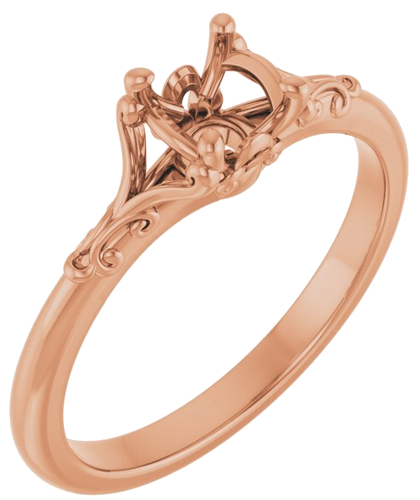 14K Rose 5.2 mm Round Solitaire Engagement Ring Mounting (1)