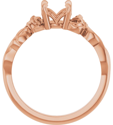 14K Rose 6.5 mm Round Nature-Inspired Engagement Ring Mounting (2)