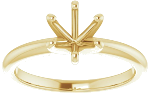 14K Yellow  6.5 mm Round Solitaire Engagement Ring Mounting (3)