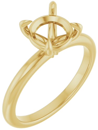 14K Yellow 8 mm Round Solitaire Engagement Ring Mounting (1)
