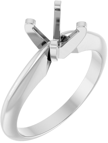 Sužadėtuvių Žiedas „Solitaire“ 14k white gold Square 4.5mm (1)