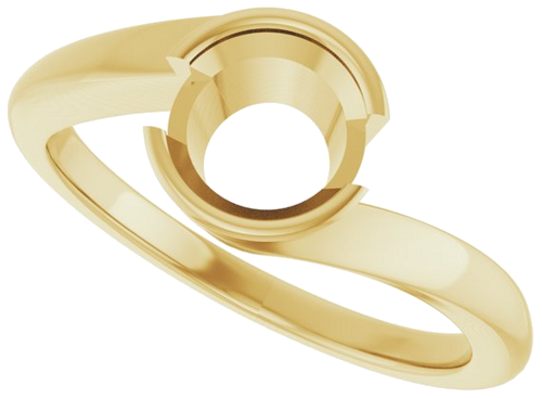 Sužadėtuvių Žiedas „Half-Bezel Solitaire“ 14k yellow gold Round 6.5mm (5)