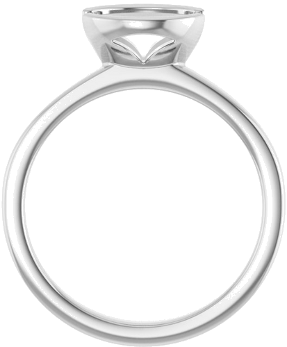 Sužadėtuvių Žiedas „Half-Bezel Solitaire“ 14k white gold Oval 8mm x 6mm (2)