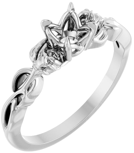 Sužadėtuvių Žiedas „Claw-Prong Solitaire“ 14k white gold Round 5.2mm (1)