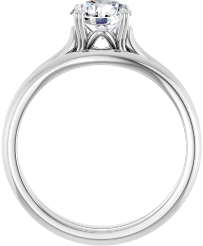 Sužadėtuvių Žiedas „Solitaire“ 14k white gold Round 6.5mm (7)