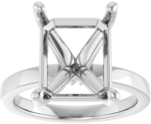 Sužadėtuvių Žiedas „Solitaire“ 14k white gold Emerald 12mm x 10mm (3)