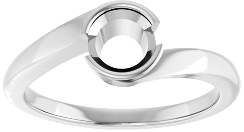 Sužadėtuvių Žiedas „Half-Bezel Solitaire“ 14k white gold Round 5.5mm (3)