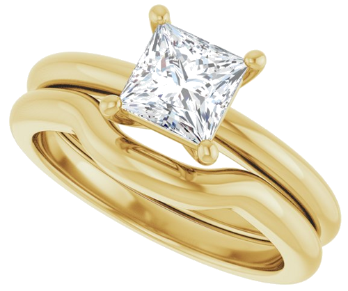 Sužadėtuvių Žiedas 10k yellow gold Square 5.5mm (10)