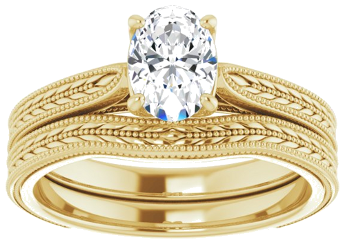 14K Yellow  7x5 mm Oval Solitaire Engagement Ring Mounting (8)