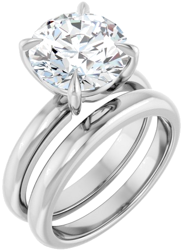 Sužadėtuvių Žiedas „Claw-Prong Solitaire“ 14k white gold Round 10mm (6)