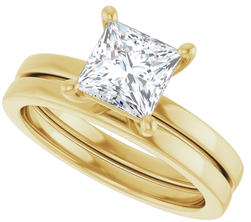 Sužadėtuvių Žiedas „Solitaire“ 14k yellow gold Square 6mm (10)