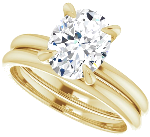 18K Yellow  9x7 mm Oval Solitaire Engagement Ring Mounting (10)