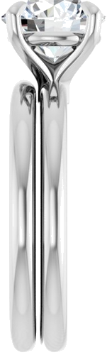 14K White 8 mm Round Solitaire Engagement Ring Mounting (9)