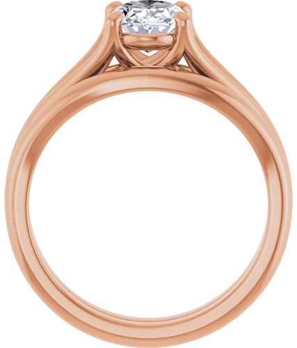Sužadėtuvių Žiedas „Solitaire“ 14k rose gold Oval 8mm x 6mm (7)