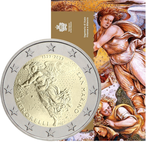 2023 Сан Марино Синьорели 2 евро BU монета на карта (3)