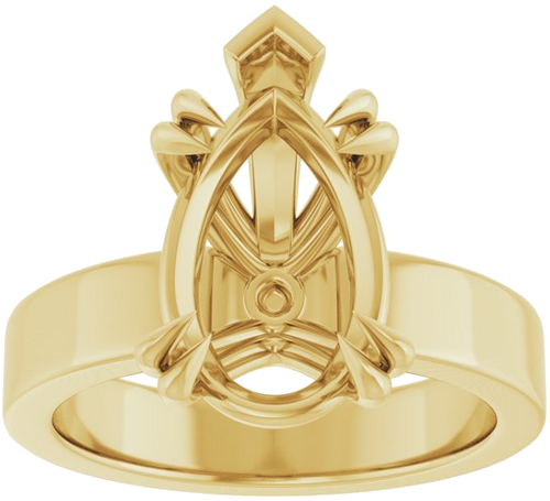 Sužadėtuvių Žiedas „Double Claw-Prong Solitaire“ 14k yellow gold Pear 14mm x 9mm (3)