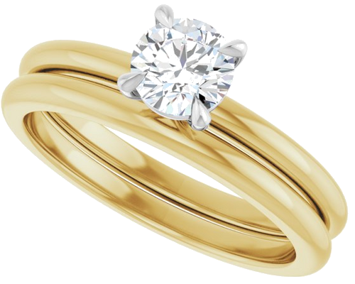 Sužadėtuvių Žiedas „Claw-Prong“ 14k yellow/white gold Round 5.2mm (10)