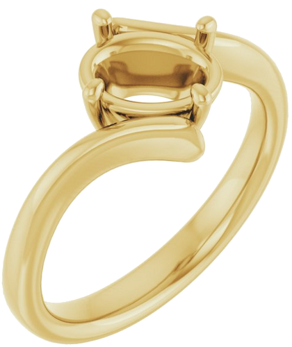 Sužadėtuvių Žiedas „Solitaire Bypass“ 14k yellow gold Oval 8mm x 6mm (1)