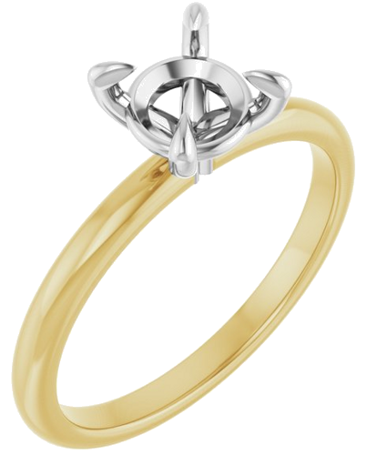 Sužadėtuvių Žiedas „Solitaire“ 14k yellow gold & platinum Round 6.5mm (1)