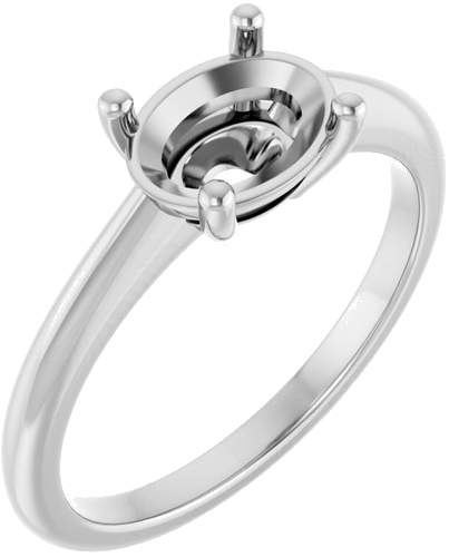 Sužadėtuvių Žiedas „Solitaire“ 950 Platinos Oval 8mm x 6mm (1)