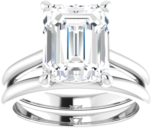 Sužadėtuvių Žiedas „Solitaire“ 585 Baltojo Aukso Emerald 10mm x 8mm (8)