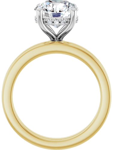 Sužadėtuvių Žiedas „Hidden Halo-Style“ 14k yellow/white gold Round 8.8mm (7)