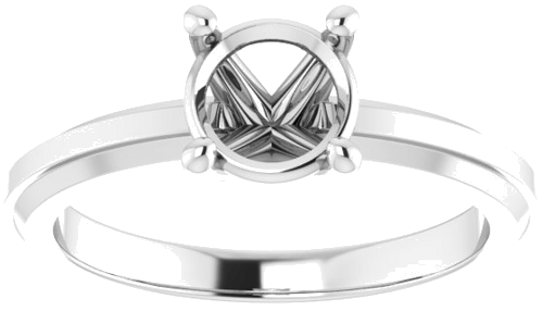 Continuum Sterling Silver 6.5 mm Round Solitaire Engagement Ring Mounting (3)