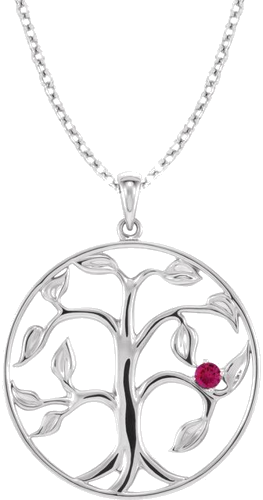 Sterling Silver 1-Stone Family Tree 16-18  Necklace Mounting (3)