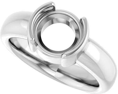 Sužadėtuvių Žiedas „Half Bezel Solitaire“ 950 Platinos Round 8mm (5)