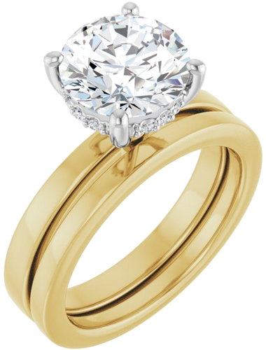 Sužadėtuvių Žiedas „Hidden Halo-Style“ 14k yellow/white gold Round 8.8mm (6)