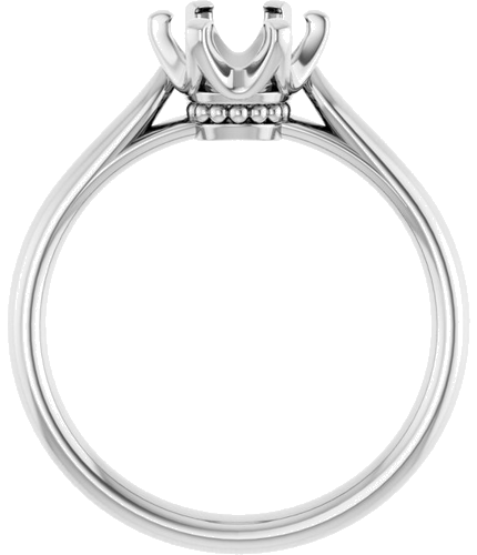 14K White 6.5 mm Round Solitaire Engagement Ring Mounting (2)