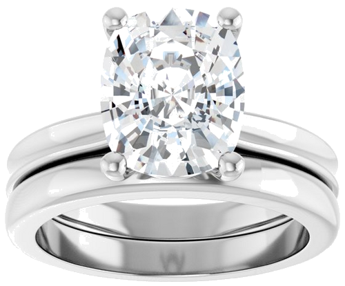 Sužadėtuvių Žiedas 14k white gold Elongated Cushion 10mm x 8mm (8)